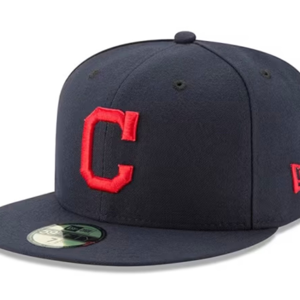 Cleveland Guardians New Era 59FIFTY Size 8 5/8 On-Field Fitted Hat Navy/Red MLB
